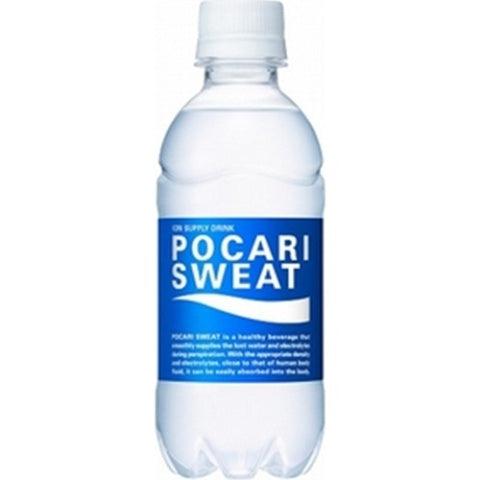 A bottle of Pocari Sweat cold drink on a plain white background.