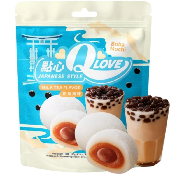 QLove Boba Milk Tea Mochi 120g/ QLove Boba piena tējas moči 120 g - Oishii Asian Mart