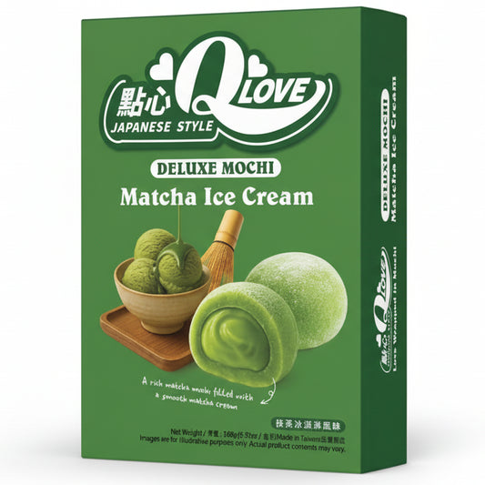 QLove Matcha Ice Cream Deluxe Mochi 168g/ QLove luksusa moči ar mačā saldējuma garšu 168 g OKF