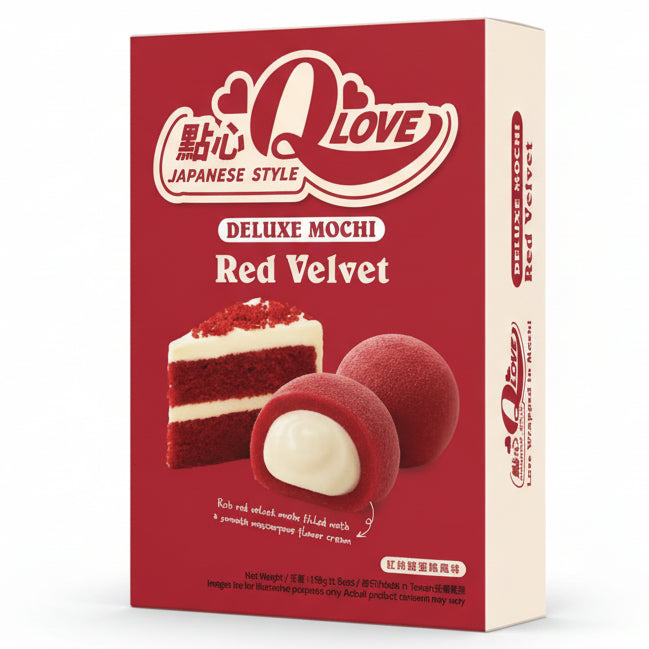 QLove Red Velvet Deluxe Mochi 168g/ QLove “Red Velvet” luksusa moči 168 g QLove