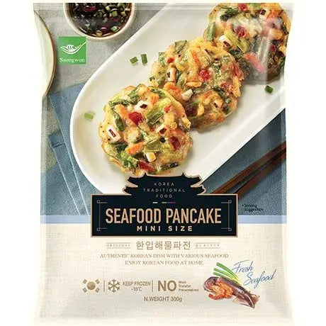 ❄️ SAONGWON Korean Mini Pancake Seafood 300g/ Korejiešu mini pankūkas ar jūras veltēm 300 g