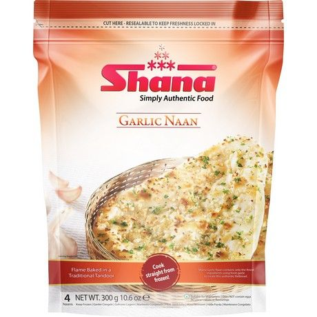 SHANA Naan Garlic 300g - Oishii Asian Mart
