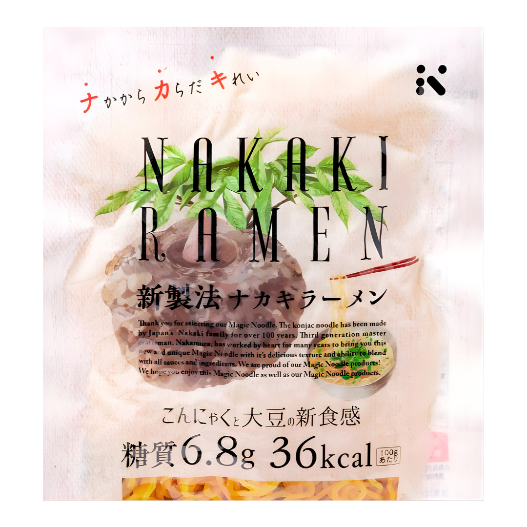 Nakaki Gluten Free Konjac Ramen 180g/ Nakaki Bezglutēna konjaka ramen nūdeles 180g