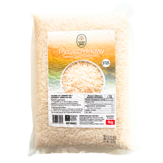 Golden Lotus Jasmine Rice ST25 1 kg/ Golden Lotus jasmīna rīsi ST25, 1 kg
