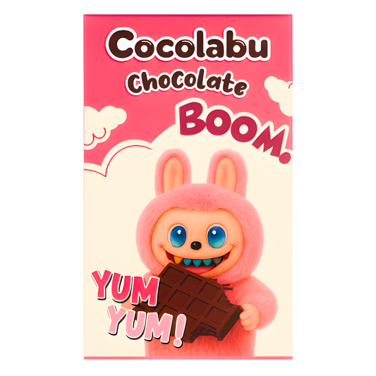 Pink CocoLabu Labubu pieno šokoladas 70g / Rožinis CocoLabu Labubu piena šokoladas 70g