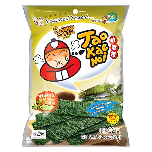 Tao Kae Noi Wasabi Seaweed Snack 32g/ Tao Kae Noi jūraszāļu uzkoda ar vasabi 32g