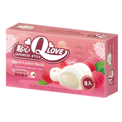 QLove Exotic Lychee Mini Mochi 80g / QLove Eksotiskie Ličī Mini Moči 80g