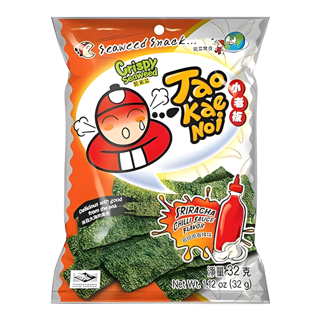 Tao Kae Noi Crispy Sriracha Chilli Seaweed 32g/ Tao Kae Noi kraukšķīgas sriracha čili jūraszāles 32g