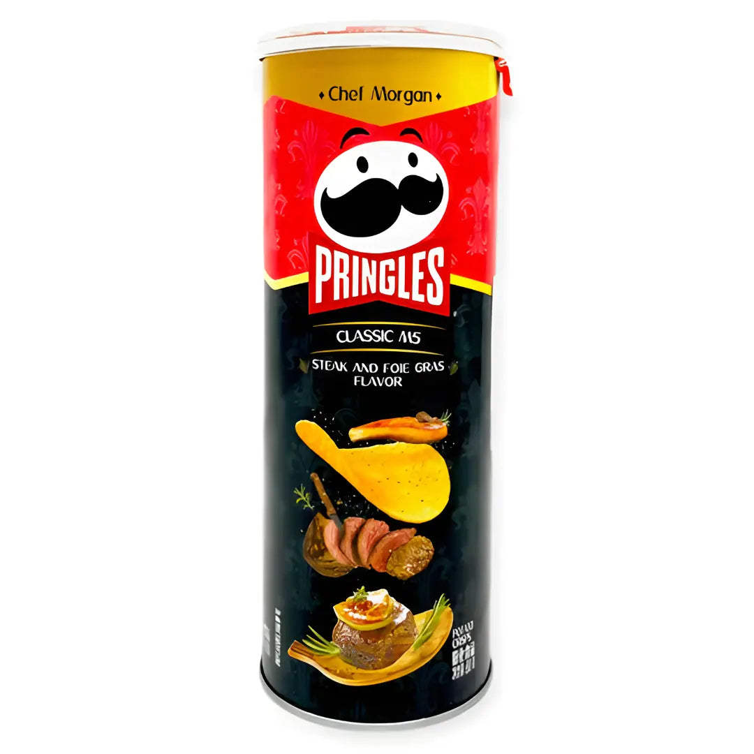 Pringles Classic M5 steak and foie gras flavored chips 80g/ Pringles Classic M5 steika un foie gras garšas čipsi 80g - Oishii Asian Mart