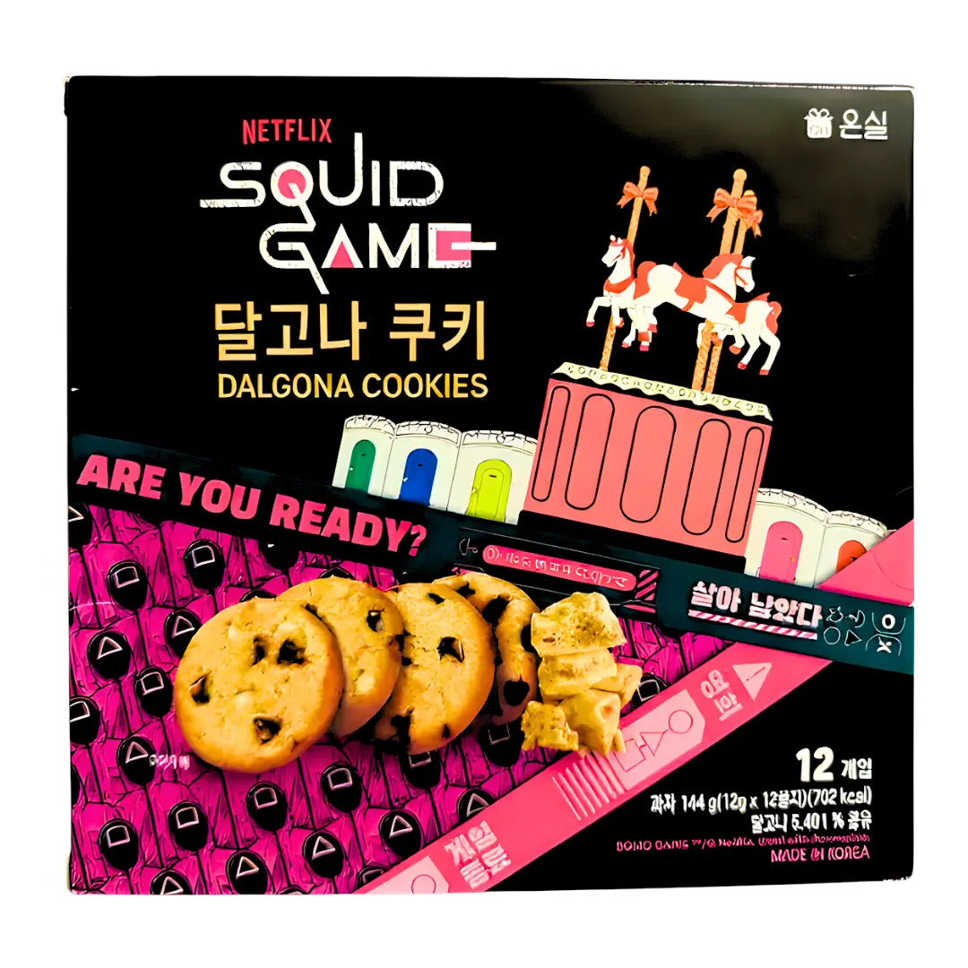 Netflix Squid Game Dalgona Cookies 144g/ Netflix Squid Game dalgonas cepumi 144g - Oishii Asian Mart