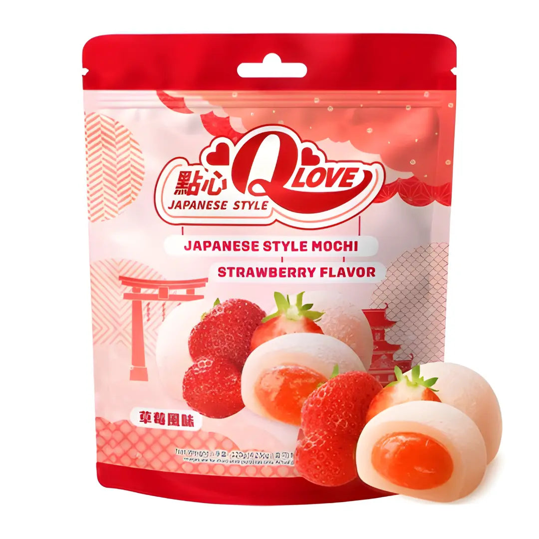 Qlove Strawberry Mochi 120g/ QLove Zemeņu moči 120g - Oishii Asian Mart
