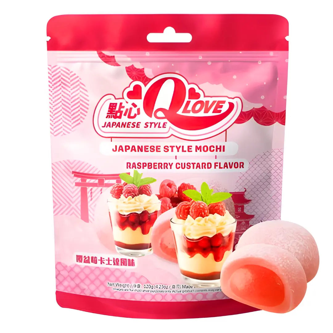 QLove Raspberry Custard 120g/ QLove Avenes krēma moči 120g - Oishii Asian Mart