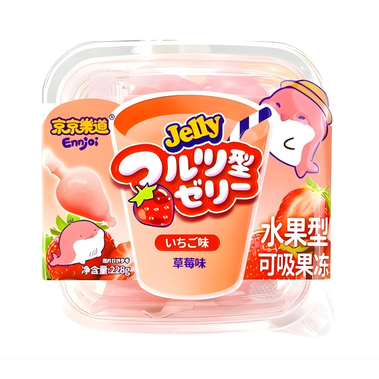 Ennjoi Strawberry Fruit Shaped Jelly 228g/ Zemeņu augļu formas želejas konfektes 228 g Ennjoi