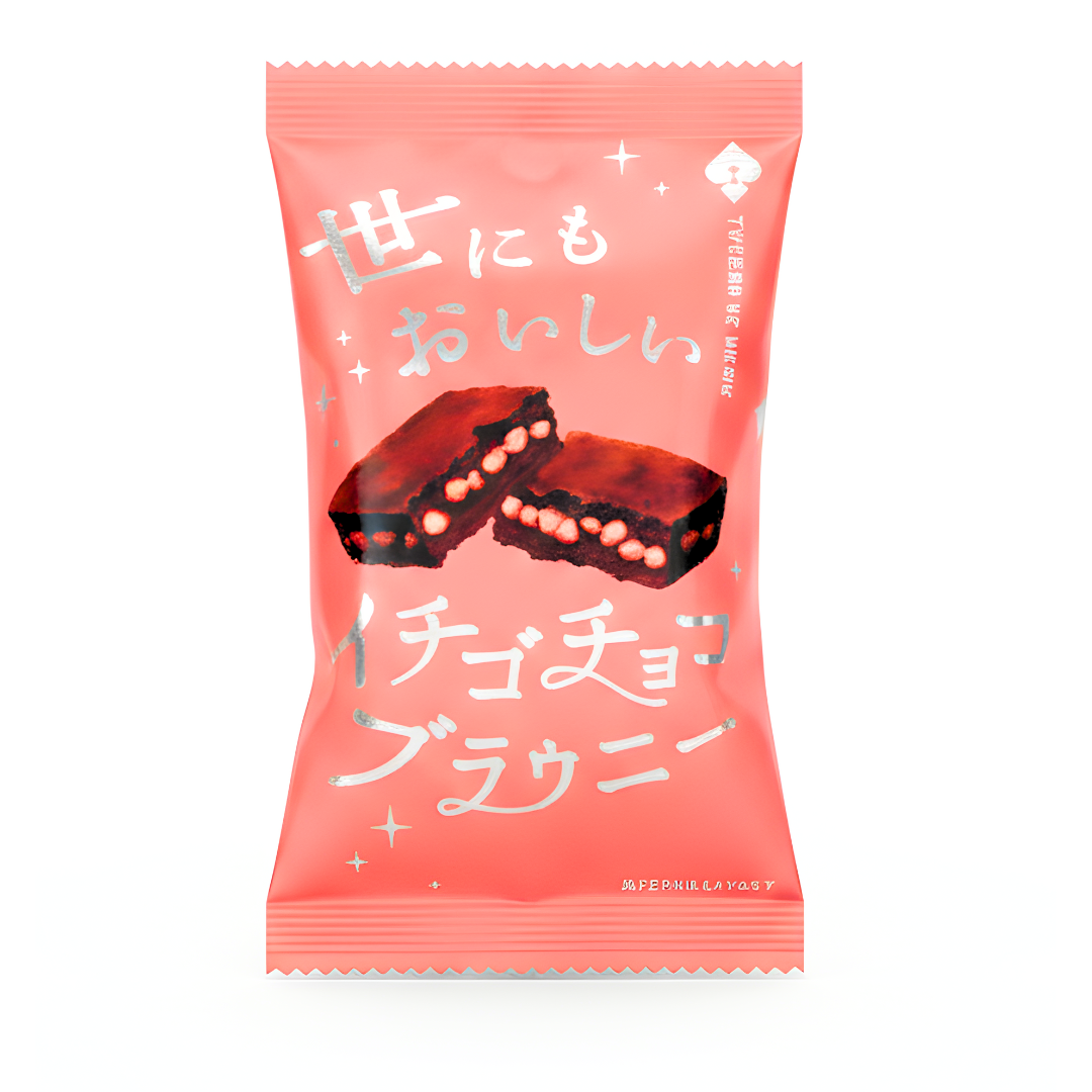 Strawberry Chocolate Brownie 35g/ Zemeņu šokolādes braunijs 35 g Oishii Asian Mart