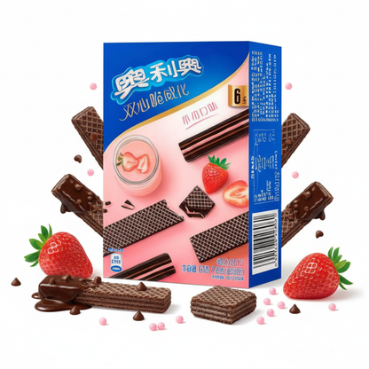 Oreo Waffles Strawberry 72g/ Oreo vafeles ar zemeņu pildījumu 72 g Oreo