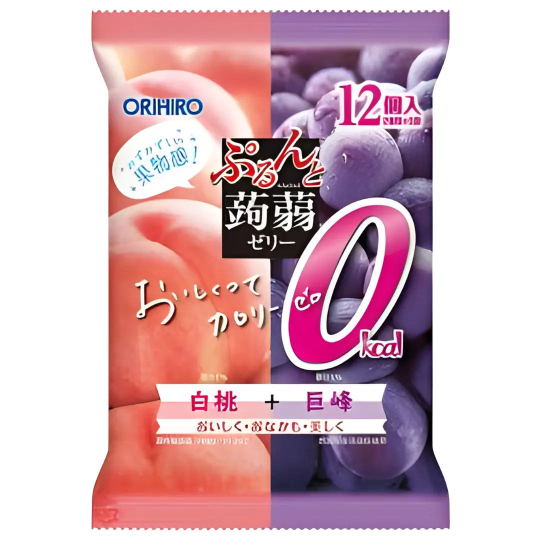 ORIHIRO Konjac Jelly Peach&Grape 216g/ ORIHIRO Konjac želeja ar balto persiku un vīnogām 216g ORIHIRO