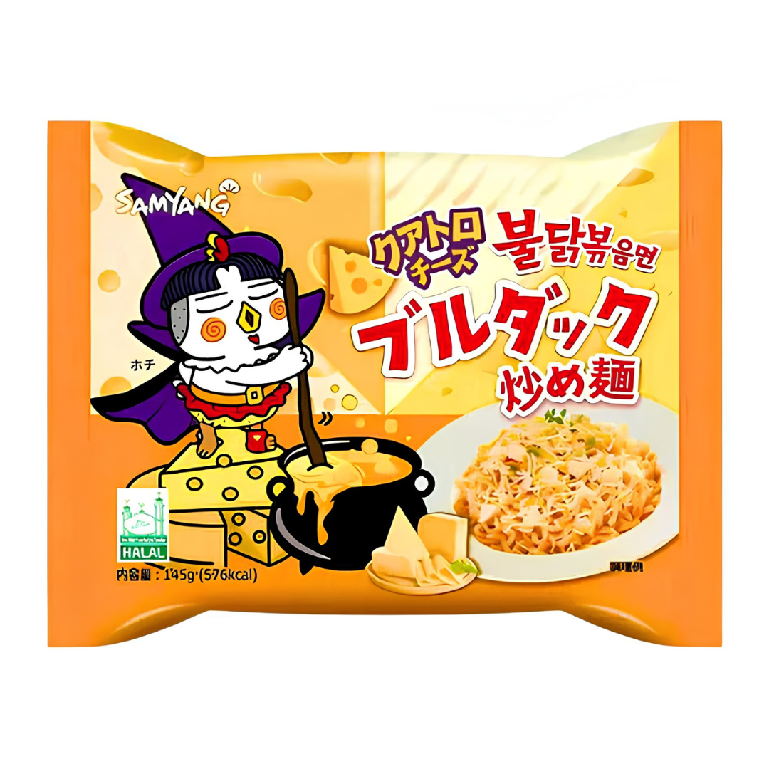 Samyang Buldak Quattro siera garša 140g/ Samyang Buldak Četri Sieri Nūdeles 140g