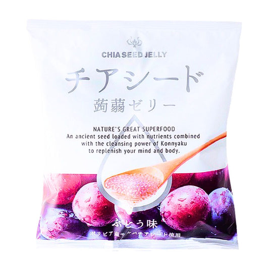 Wakashou Chia Seed Jelly Grape 175g/ Wakashou čia sēklu želeja ar vīnogu garšu 175g - Oishii Asian Mart