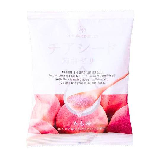 Wakashou Chia Seed Jelly Peach 175g/ Wakashou čia sēklu želeja ar persiku garšu 175g - Oishii Asian Mart