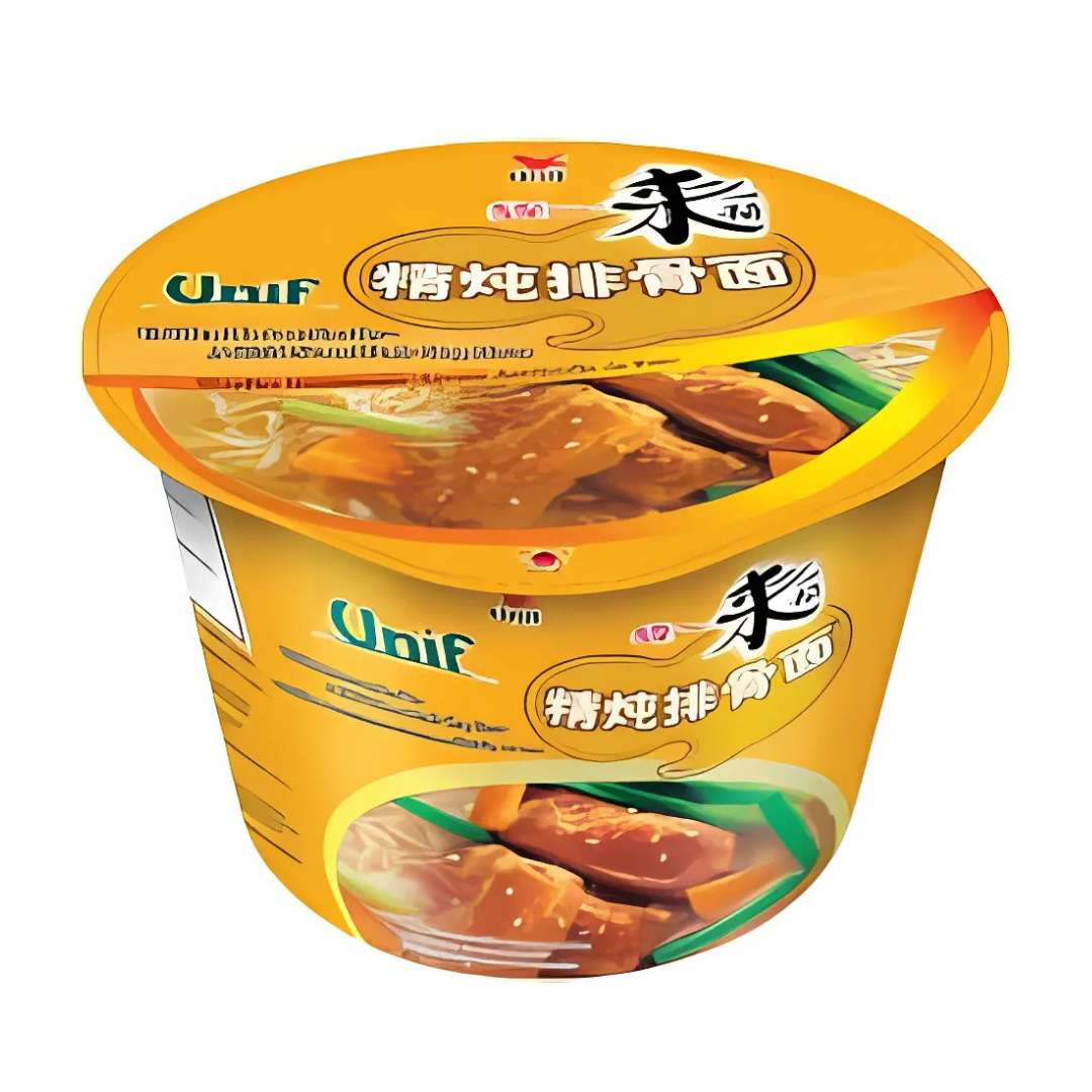 UNIF Instant Cup Noodles Stewed Pork Chop Flavor 110g/ UNIF Ātrās nūdeles krūzītē ar sautētu cūkgaļas karbonādes garšu 110g