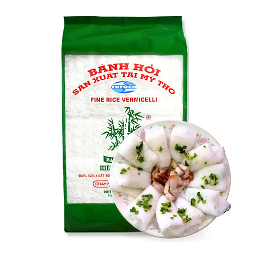 BAMBOO TREE Fine Green Rice Vermicelli (Banh Hoi) 340g/ BAMBOO TREE smalkās zaļās rīsu vermicelli (Banh Hoi) 340g - Oishii Asian Mart