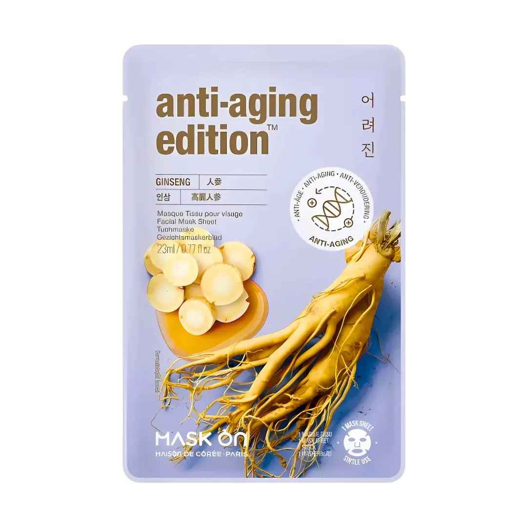 Facial Mask Sheet with Ginseng Anti-aging/ Sejas Maska ar Žeņšeņu Pret Novecošanos