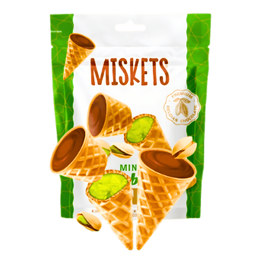 Miskets Mini Dubai Cones 70g/ Miskets Dubaijas šokolādes rullītis 70g Oishii Asian Mart