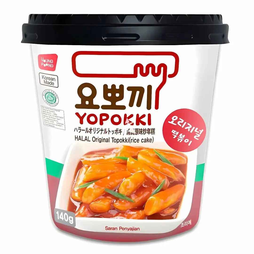 YOPOKKI Halal Rose Rice Cake Cup 118g/ YOPOKKI Halal rozes rīsu kūka krūzītē 118g
