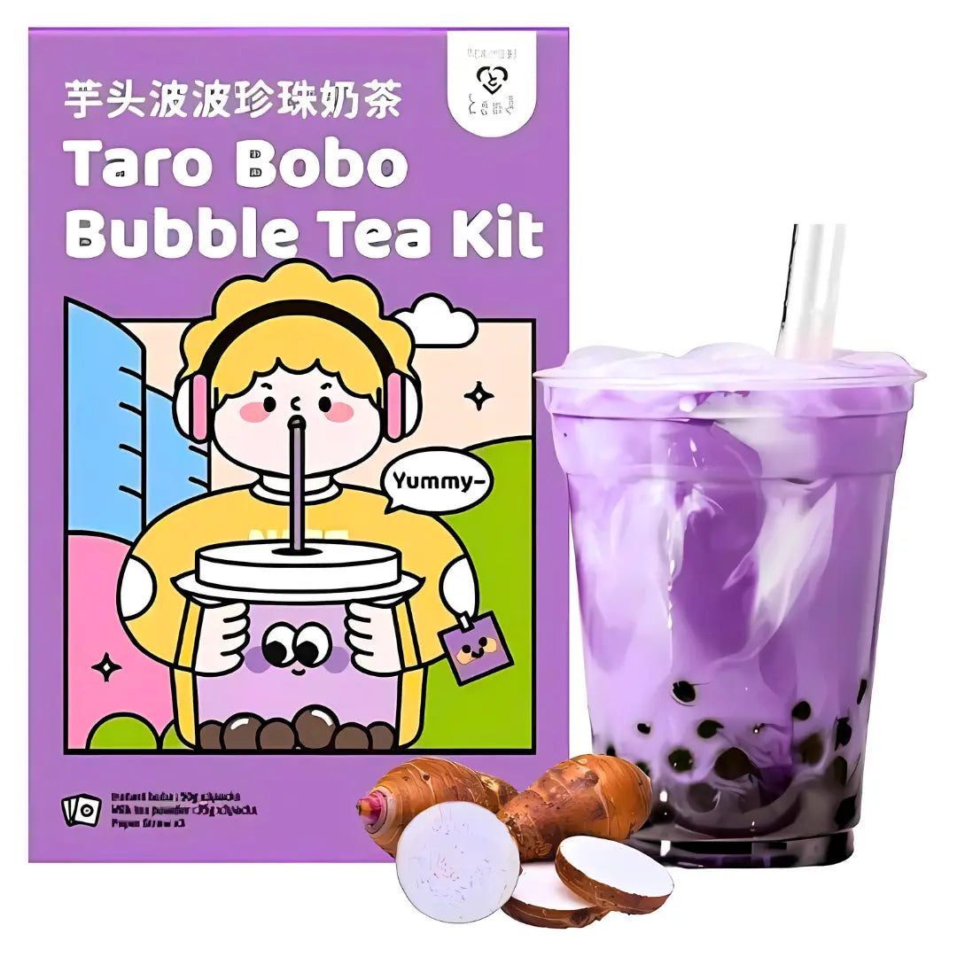 Tokimeki Bubble Tea Kit, Taoro Flavour-with paper straw/ TOKIMEKI Bubble Tea Komplekts, Taro Garša - ar papīra salmiņu - Oishii Asian Mart