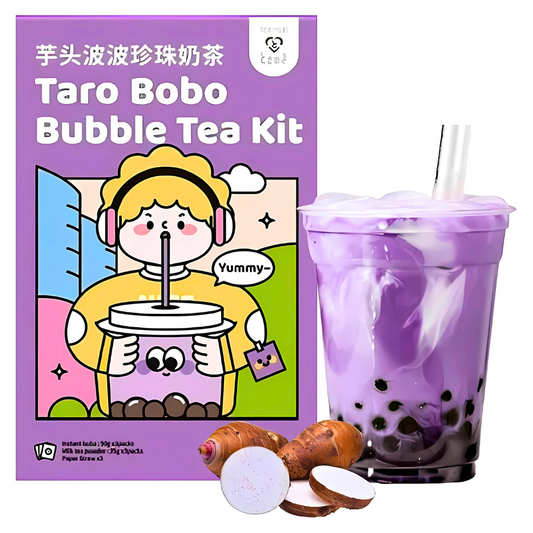 Tokimeki Bubble Tea Kit, Taoro Flavour-with paper straw/ TOKIMEKI Bubble Tea Komplekts, Taro Garša - ar papīra salmiņu