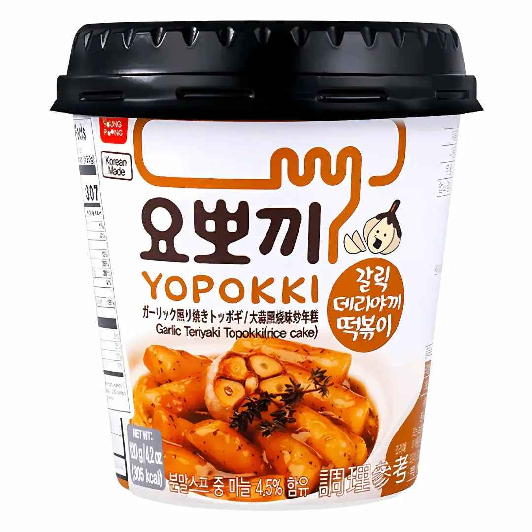 YOPOKKI Garlic Teriyaki Rice Cake Cup 120g/ YOPOKKI ķiploku terijaki rīsu kūka krūzītē 120g