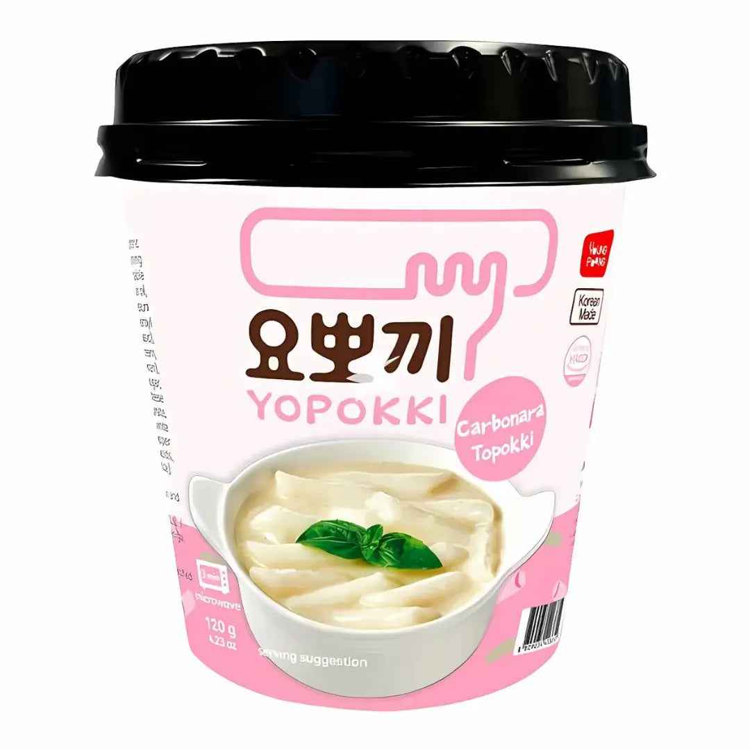 YOPOKKI Carbonara Rice Cake Cup 120g/ YOPOKKI karbonāras rīsu kūka krūzītē 120g