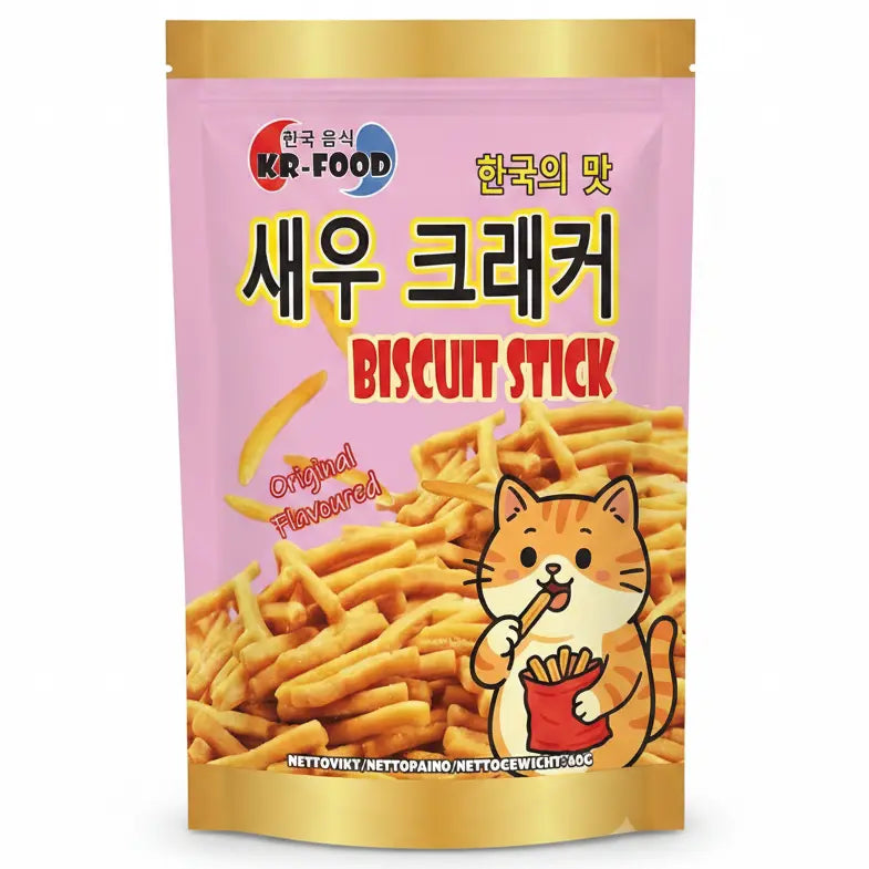 KRFOOD Biscuit Stick Original Flavour 60g/KRFOOD cepumu nūjiņas ar oriģinālo garšu 60 g Oishii Asian Mart