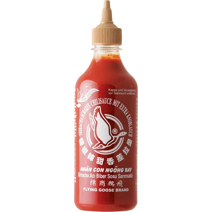 Sriracha Chili Sauce Garlic Flying Goose 455ml/ Sriracha čilli ķiploku mērce 455ml