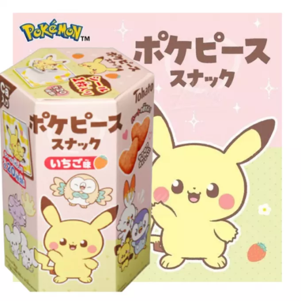 TOHATO Peace Pokémon Strawberry Biscuit 23g/ TOHATO Peace Pokémon zemeņu cepumi 23 g Oishii Asian Mart