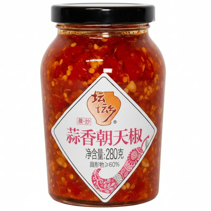 Tan Tan Xiang Black Bean and Chilli Sauce 280g/ Tan Tan Xiang melno pupiņu un čili mērce 280 g