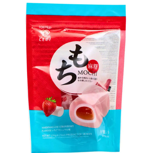 Tokimeki Mini Mochi Marshmallow Strawberry 120Gg/ Tokimeki Mini Mochi Marshmallow Zemeņu 120g - Oishii Asian Mart