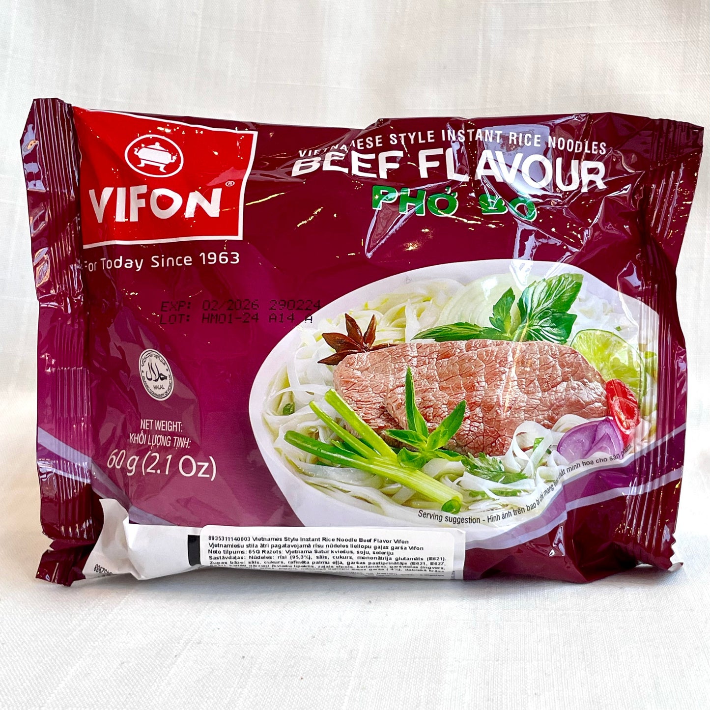 Vietnamese Style Instant Rice Noodle Beef Flavor 65g