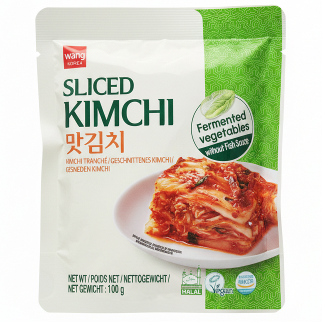 WANG Sliced Kimchi Pouch 100g/ WANG sagriezts kimči maisiņā 100 g