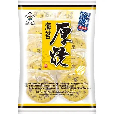 WANT WANT Rice Crackers Seaweed 160g/ Rīsu krekeri ar jūras aļģu garšu 160 g