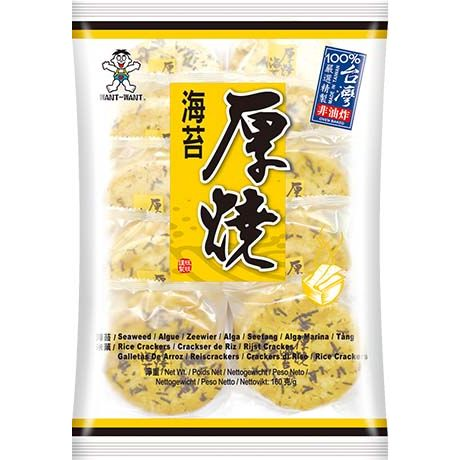 WANT WANT Rice Crackers Seaweed 160g/ Rīsu krekeri ar jūras aļģu garšu 160 g