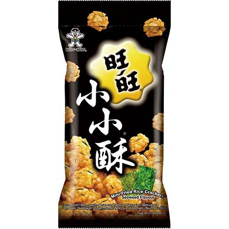 WANT WANT Rice Crackers Seaweed Mini 60g/ WANT WANT mini rīsu krekeri ar jūras aļģu garšu 60 g Oishii Asian Mart