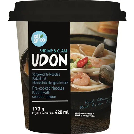 ALLGROO KR Udon cup noodles seafood 173g/ ALLGROO KR Udon kausā nūdeles ar jūras veltēm 173g ALLGROO KR
