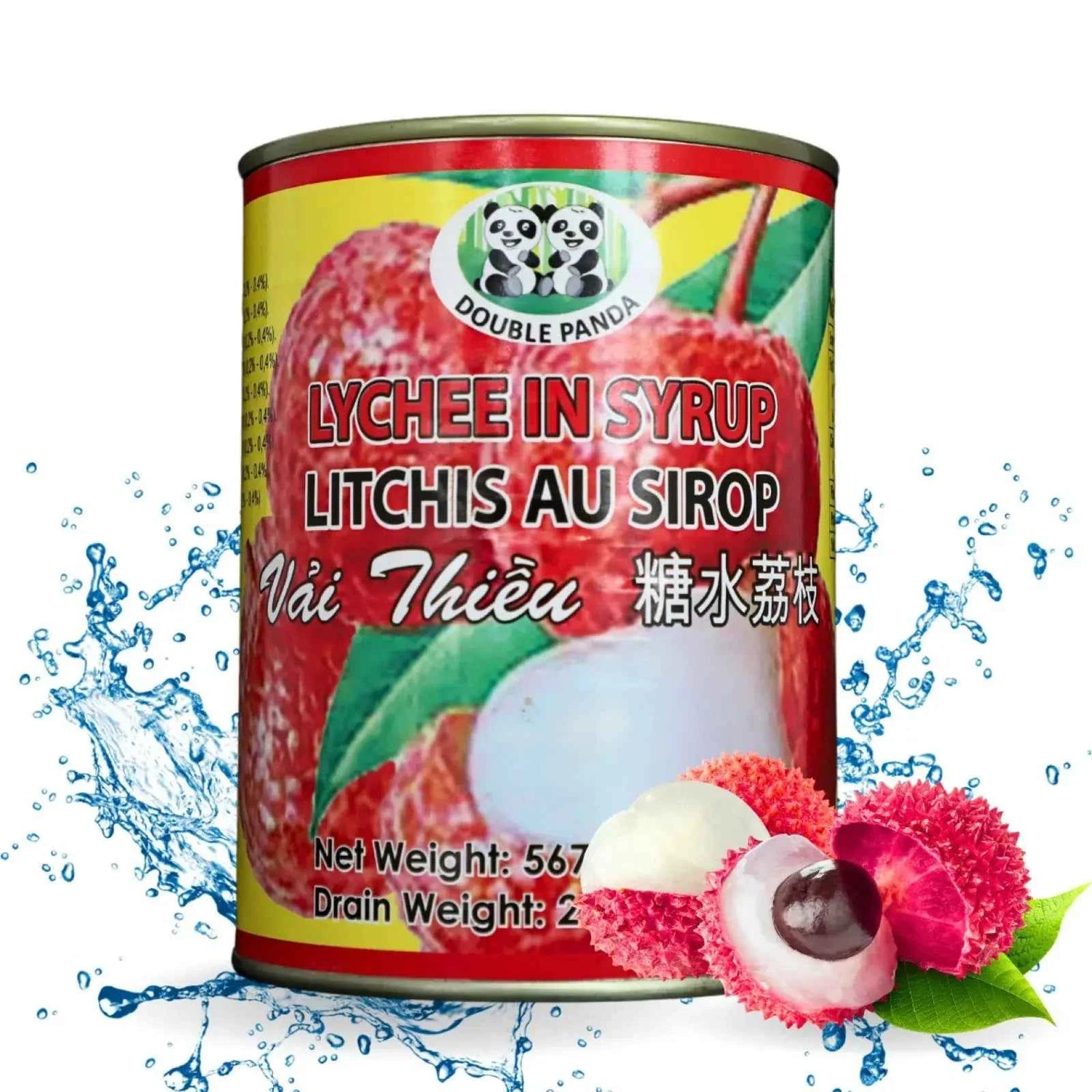 DOUBLE PANDA canned lychee in syrup 567g VN