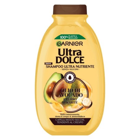 Garnier Ultra Dolce Avocado Oil and Shea Butter Shampoo 250 ml/ Garnier Ultra Dolce šampūns ar avokado eļļu un šī sviestu 250 ml Oishii Asian Mart