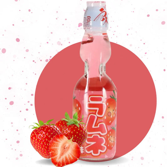 JP Hatakosen Ramune Strawberry  200ml - Oishii Asian Mart