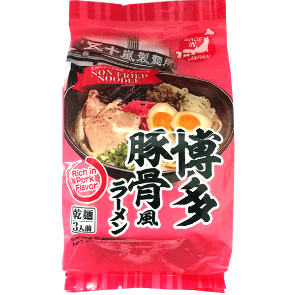 IGARASHI SEIMEN Japan Hakata Tonkotsu Ramen 330g (3 porcijas)/ IGARASHI SEIMEN Japānas Hakata Tonkotsu Ramen 330g (3 porcijas)