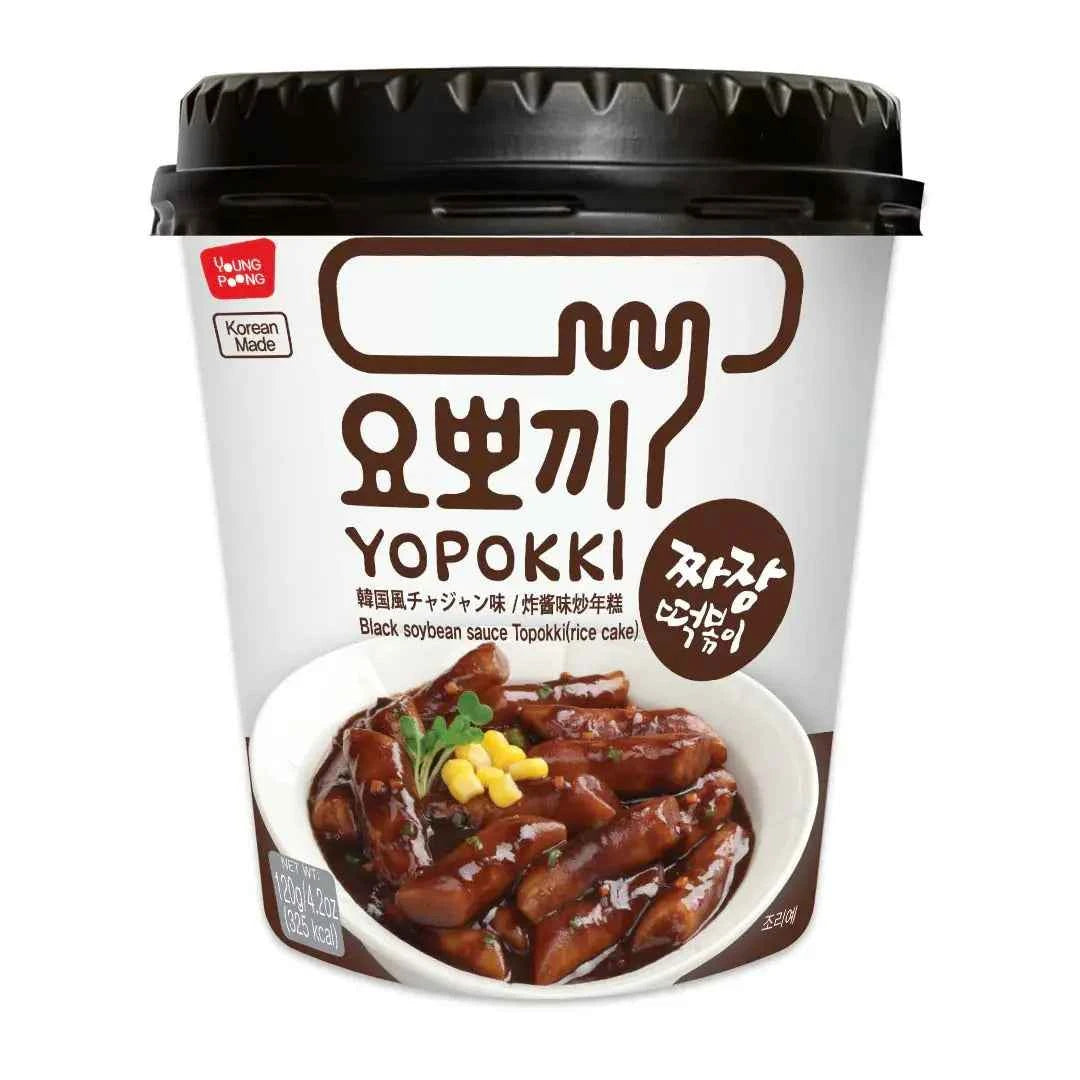 YOPOKKI Jjajang Rice Cake Cup 120g/ YOPOKKI jjajang rīsu kūka krūzītē 120g (Koreja)