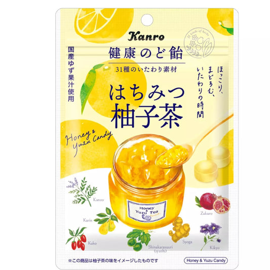 KANRO medus Yuzu tēja klepus konfektes 80g JP