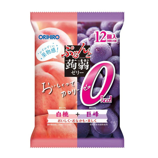 ORIHIRO Purun&amp;Konjac Jelly Peach&amp;Grape 216g